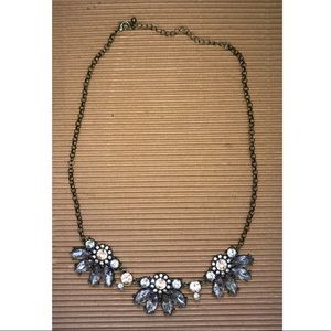 Mid-length Rhinestone Flower Necklace